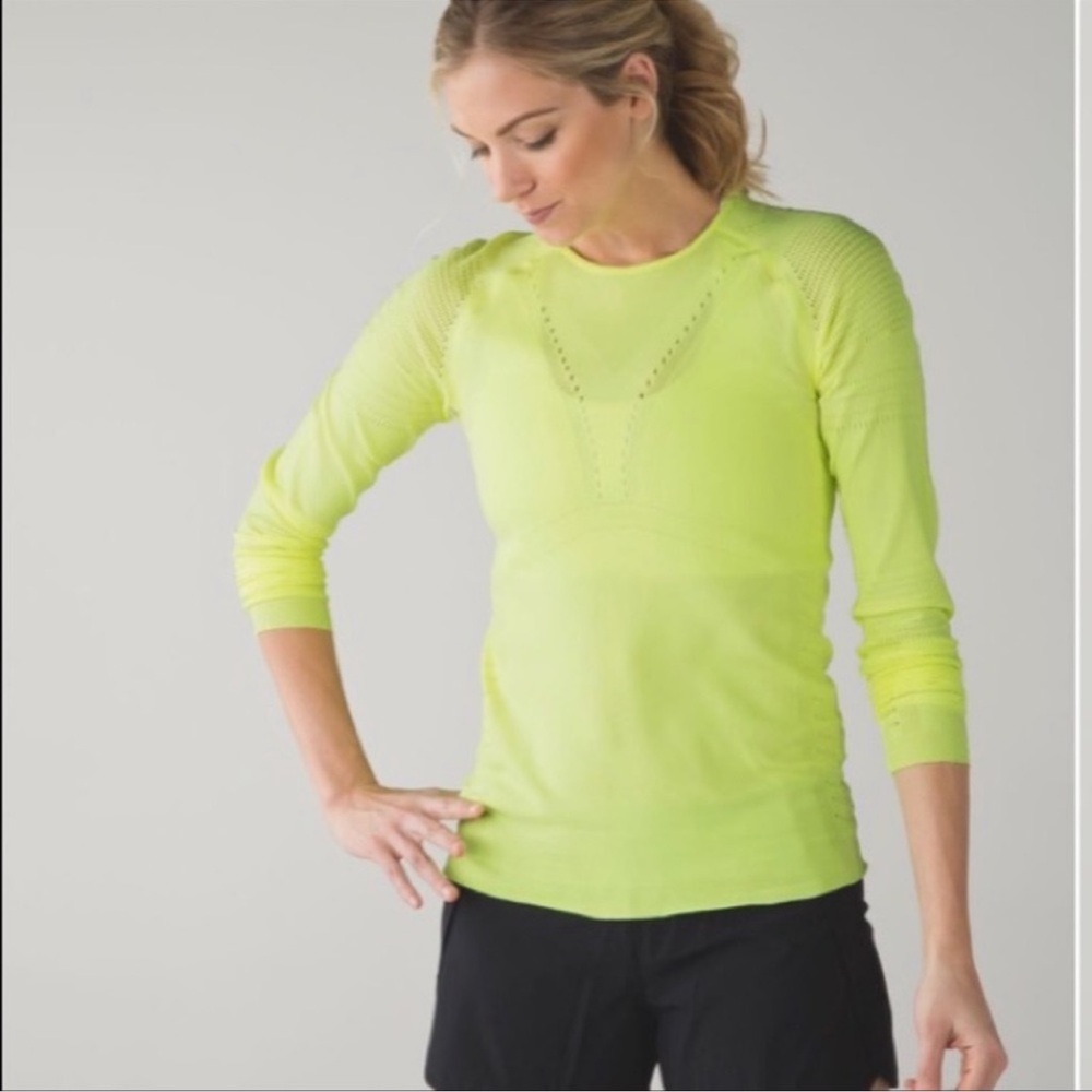 lululemon athletica Neon Green Long Sleeve Top